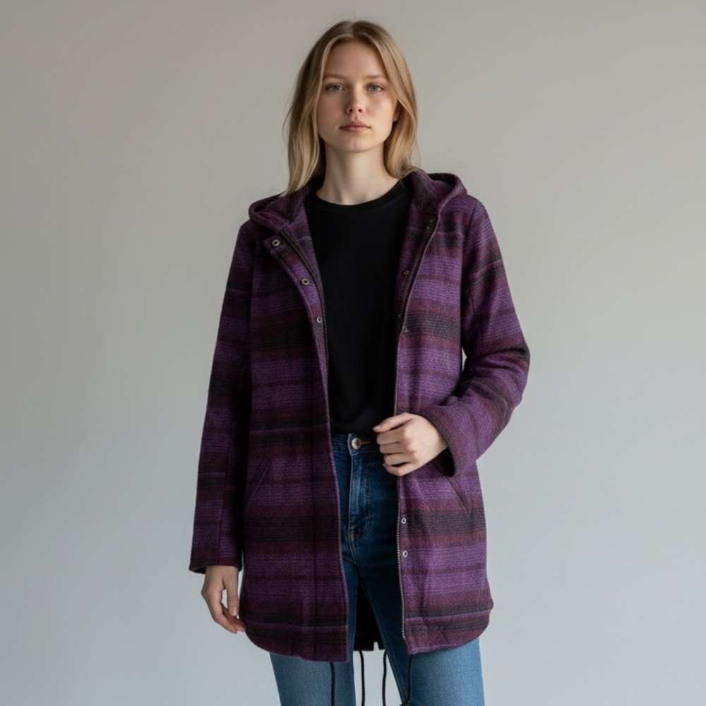 Levi's Purple and Black Plaid Utility Jacket